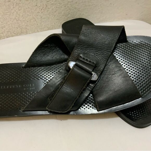 Kenneth Cole Black Leather Men’s Sandals cross cross Size 10 M main image 4